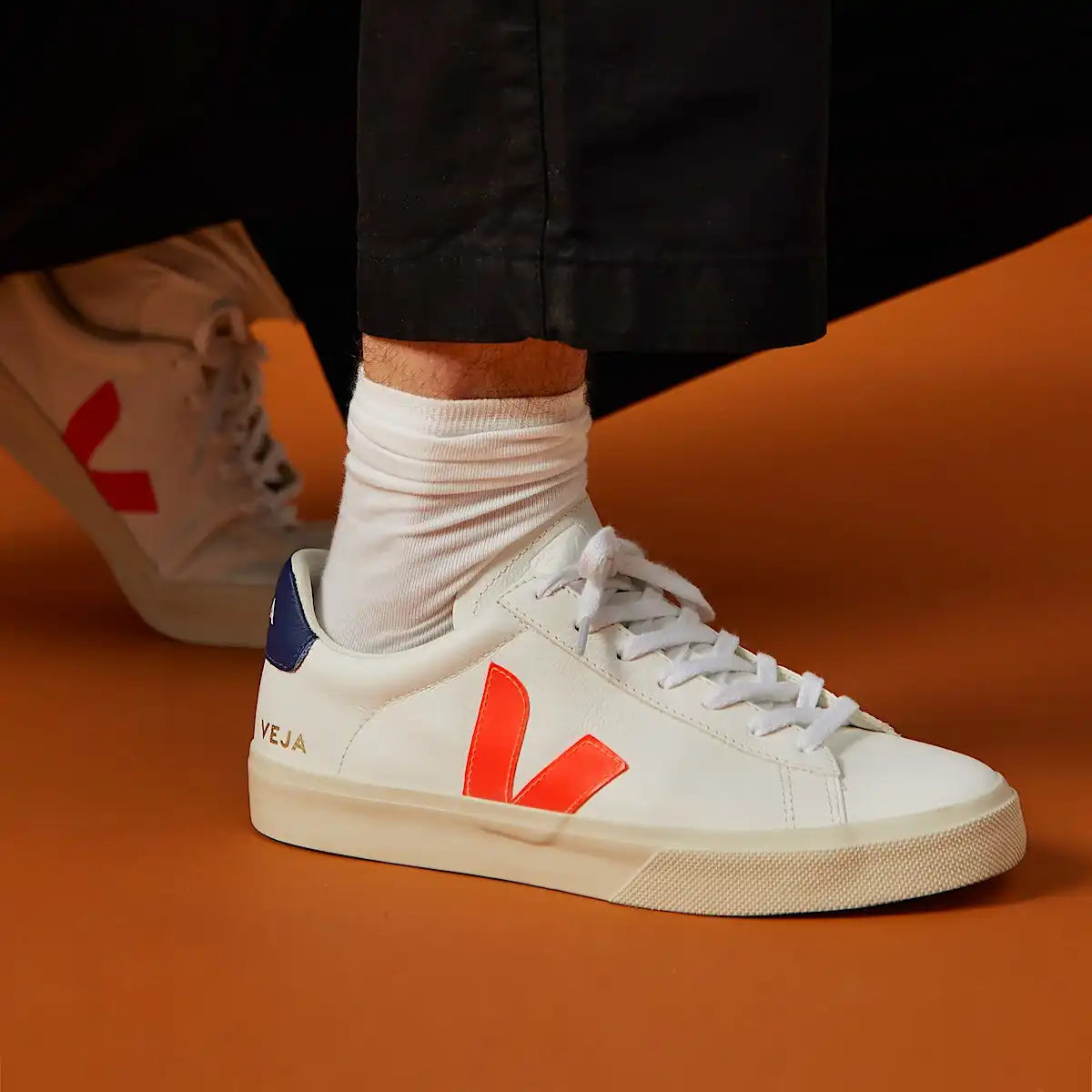 CAMPO LEATHER WHITE ORANGE FLUO